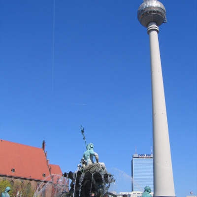 Marienkirche, Neptunbrunnen, Park Inn and Fernsehturm